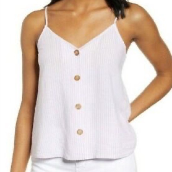 pink pinstripe tank top - Picture 2 of 2